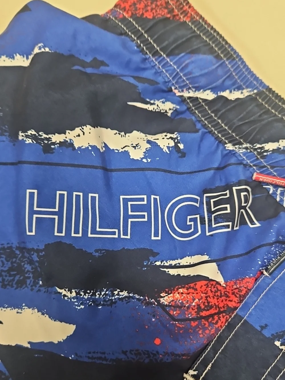 Tommy Hilfiger Red Blue White Logo Swim Shorts